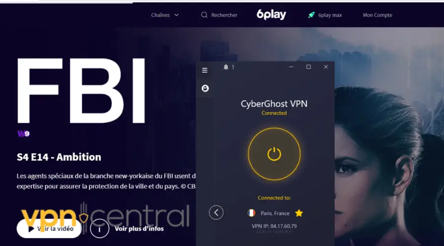 french tv unlocked with cyberghost vpn