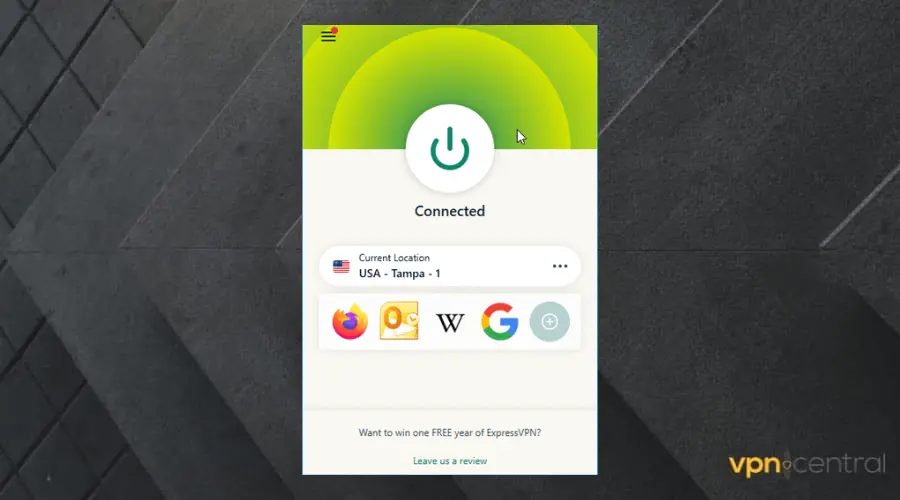 expressvpn connected to us