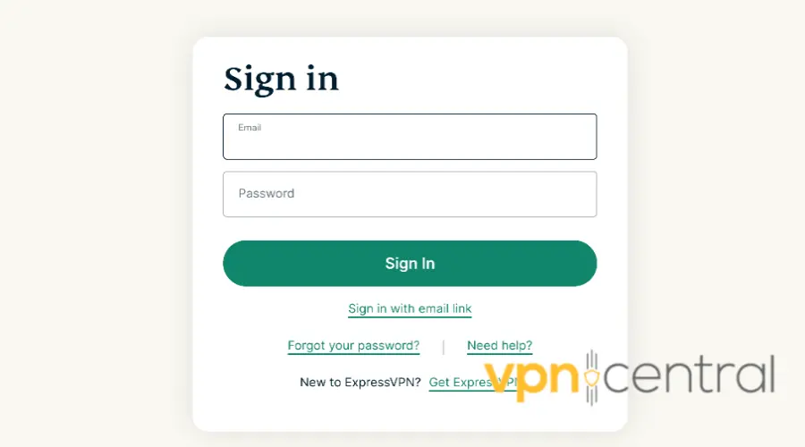 expressvpn login page