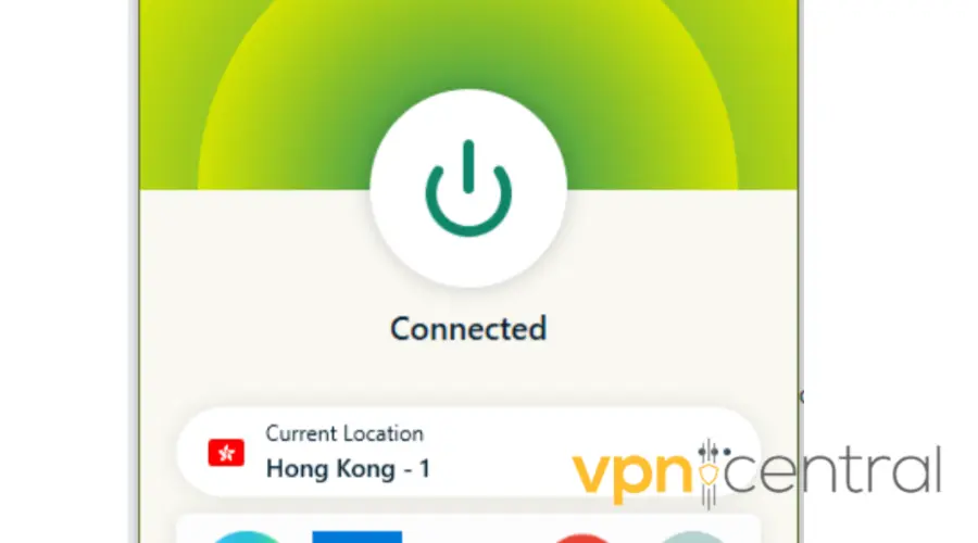 expressvpn connected to hong kong