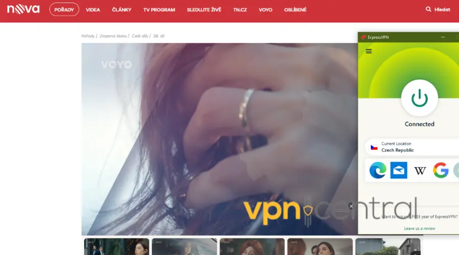 nova czech tv working with vpn