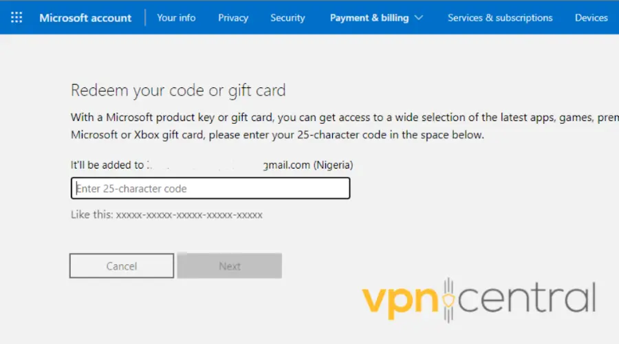 redeem gift card microsoft store