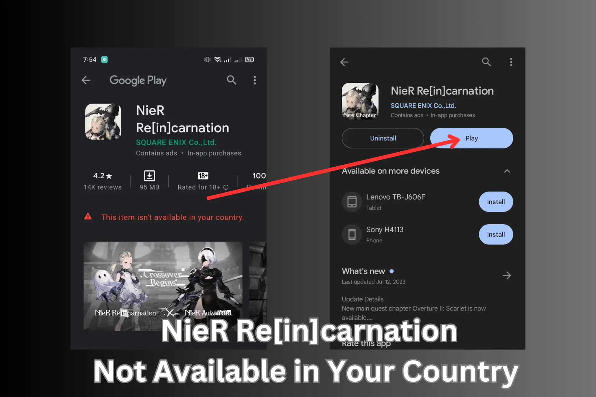 NieR Reincarnation Not Available in Your Country