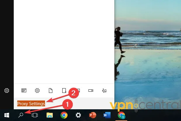 windows search for proxy