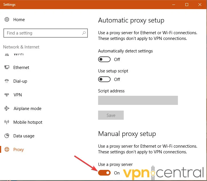 automatic proxy setup