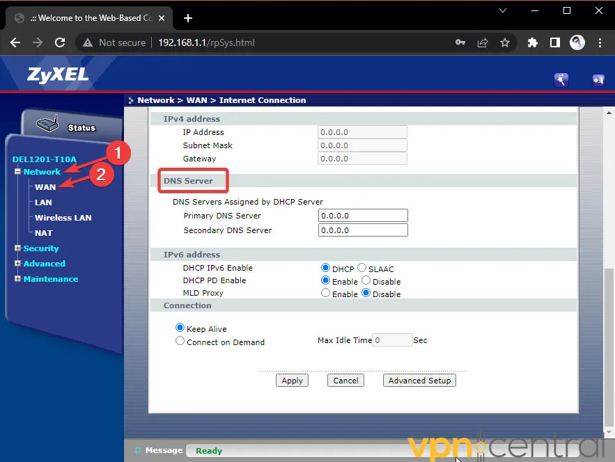 router dns server settings