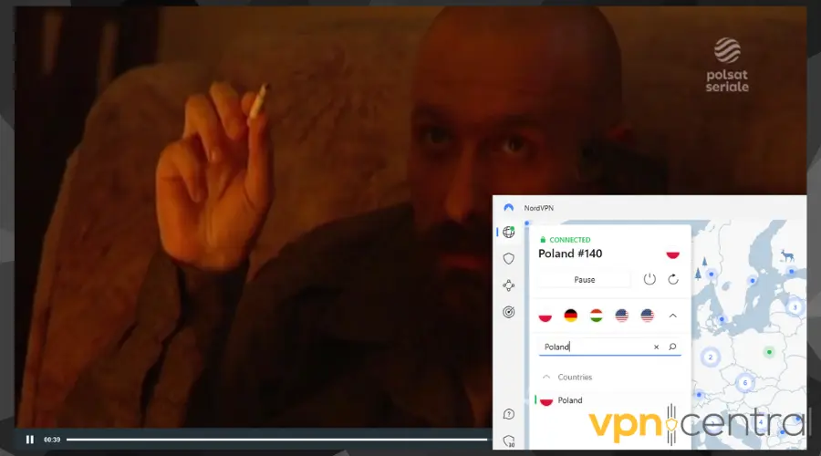 Polish TV working with NordVPN