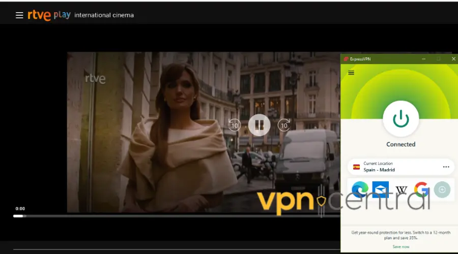 spanish tv working with expressvpn