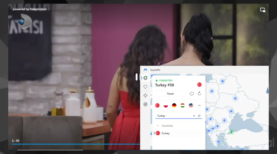 Watching Turkish TV Channel with NordVPN