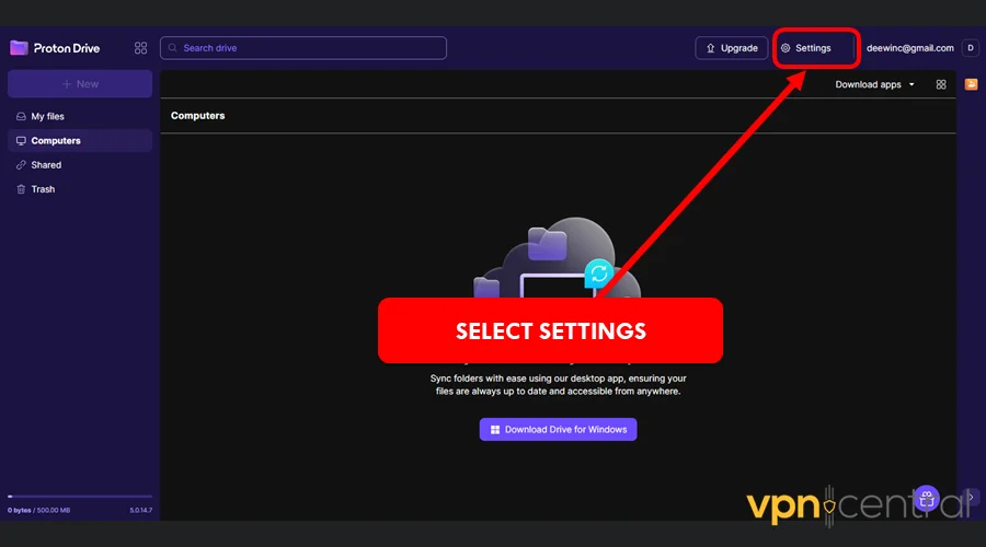 access settings on your proton account.