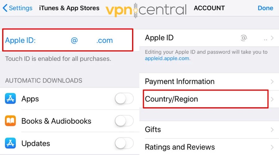 change apple app store country