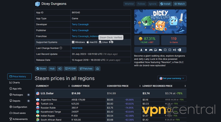 dicey dungeons steam prices