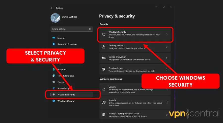 select privacy and security