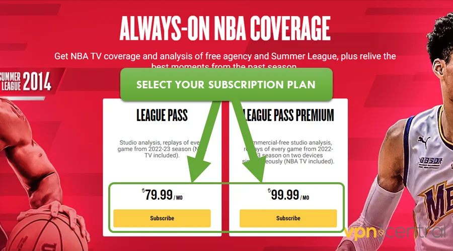 select your subscription plan