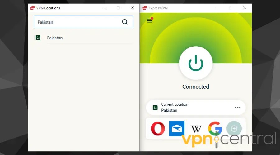 Connect to a Pakistani server on ExpressVPN