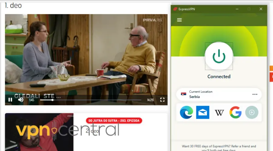 ExpressVPN unblocks Serbia TV