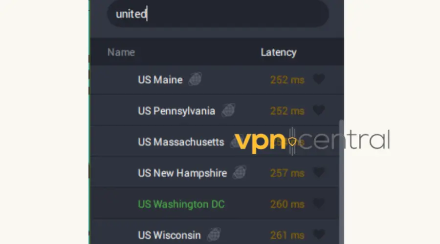 us server search results in pia ui