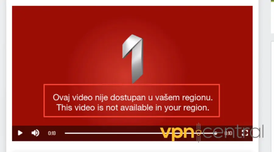 Serbia TV geo-restriction error