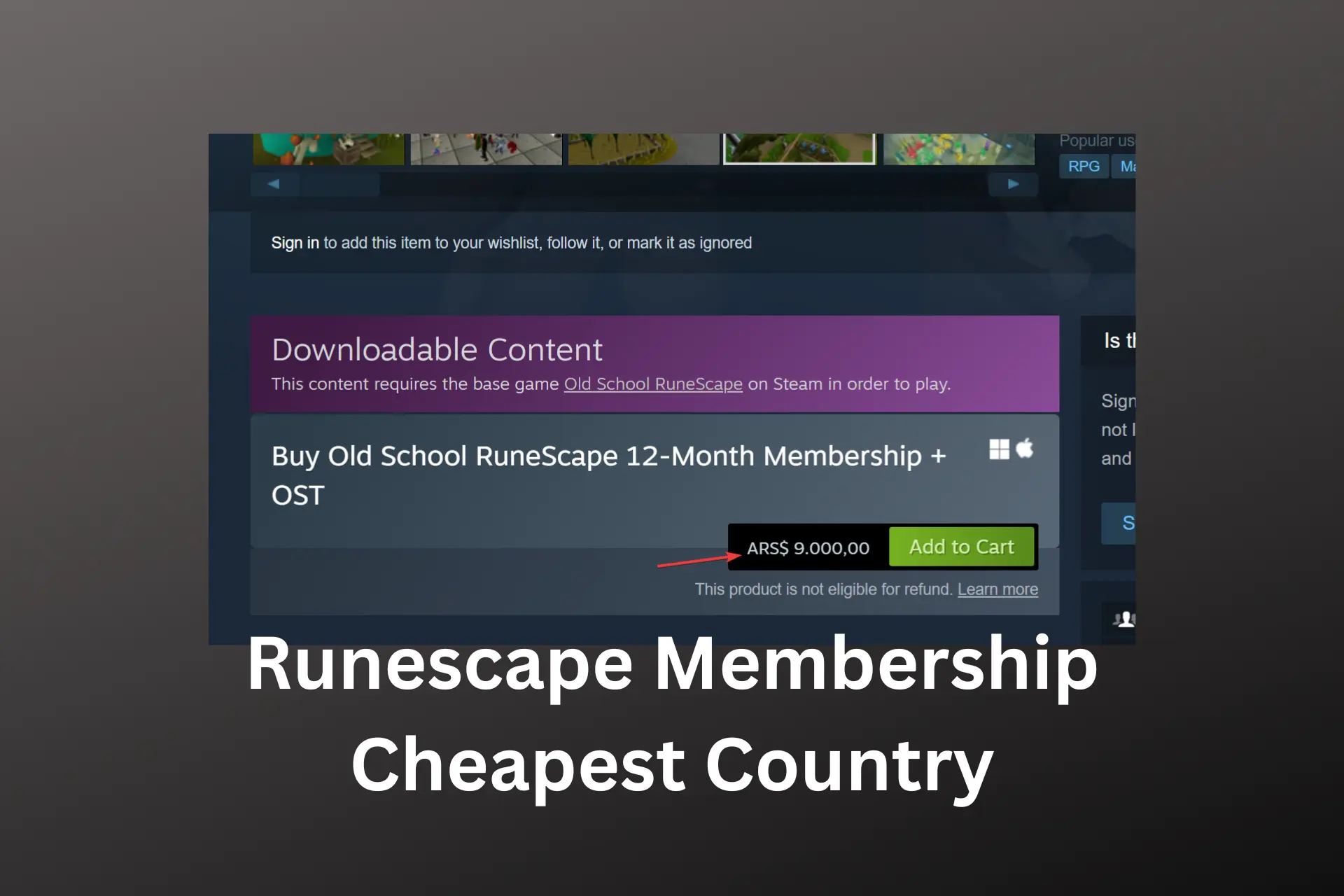 cheapest runescape membership country