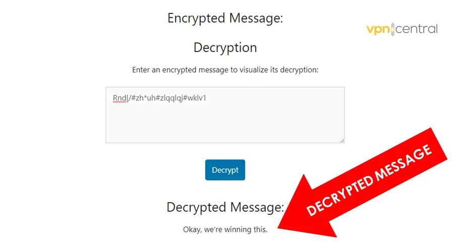 Decrypting a message