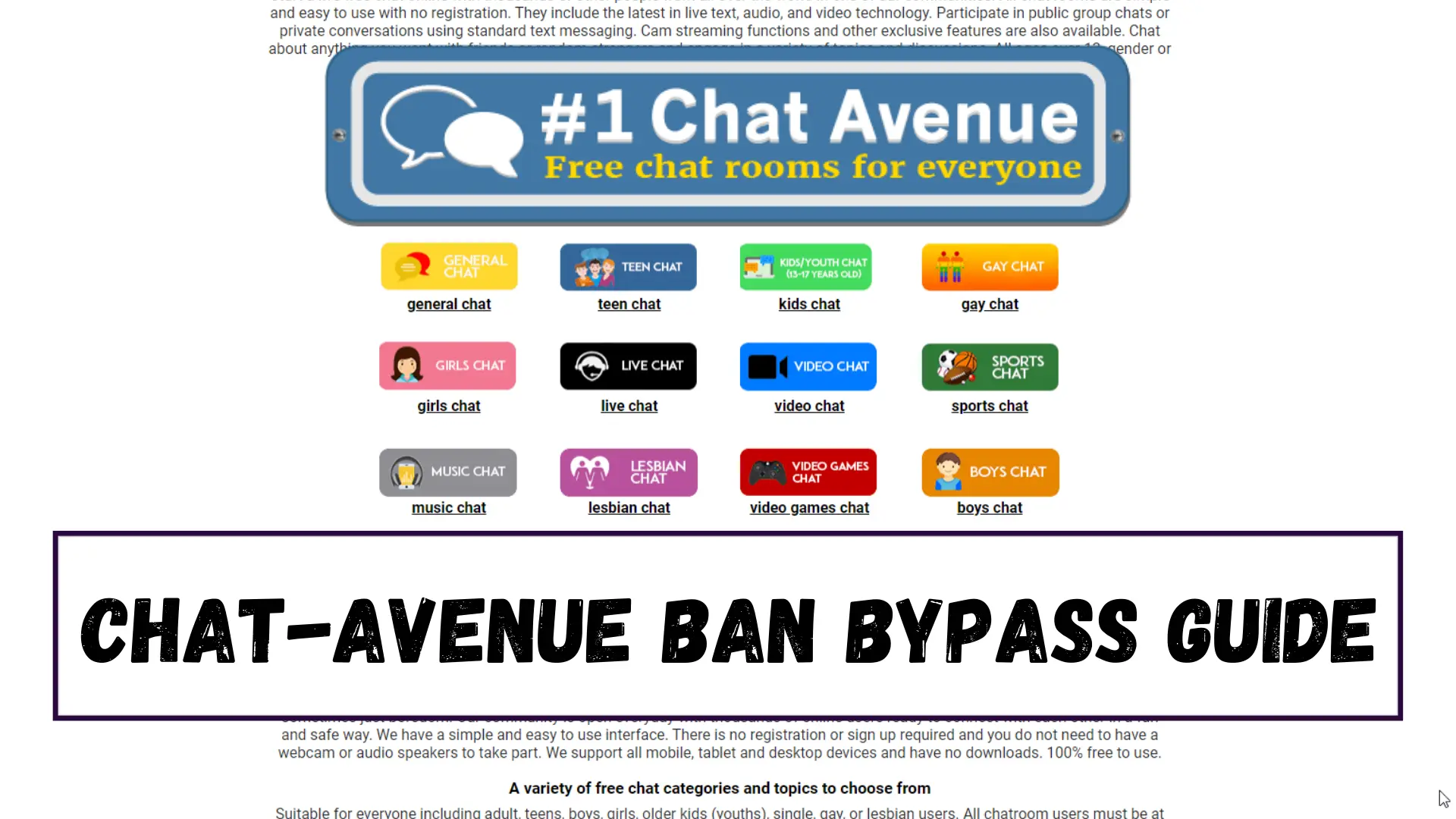 How to Bypass a Ban on Chat Avenue 100 Working