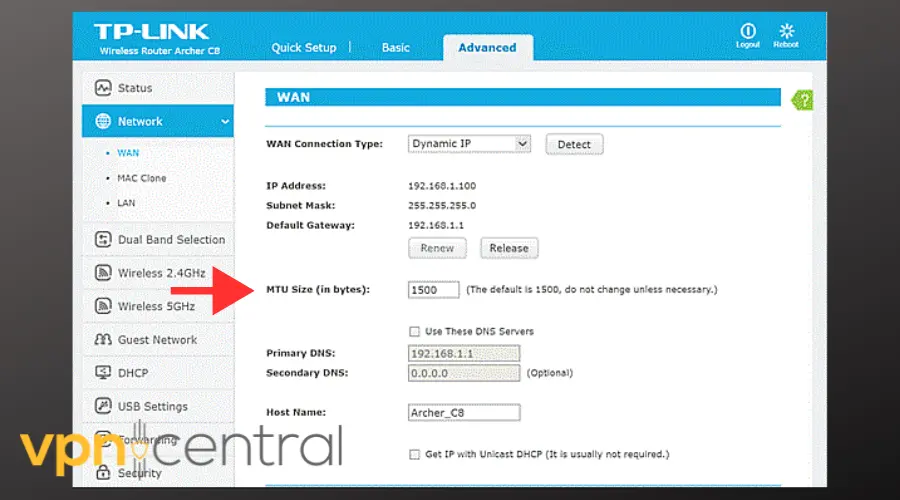 adjust mtu size to fix cs2 packet loss