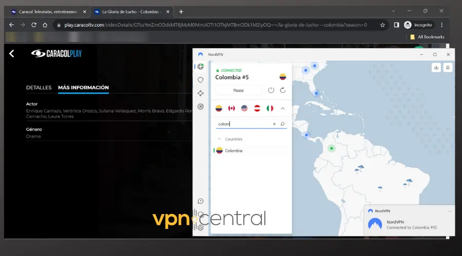 nordvpn colombia server