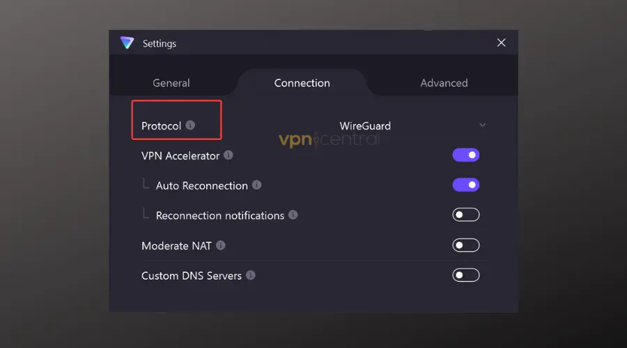 change proton vpn protocol