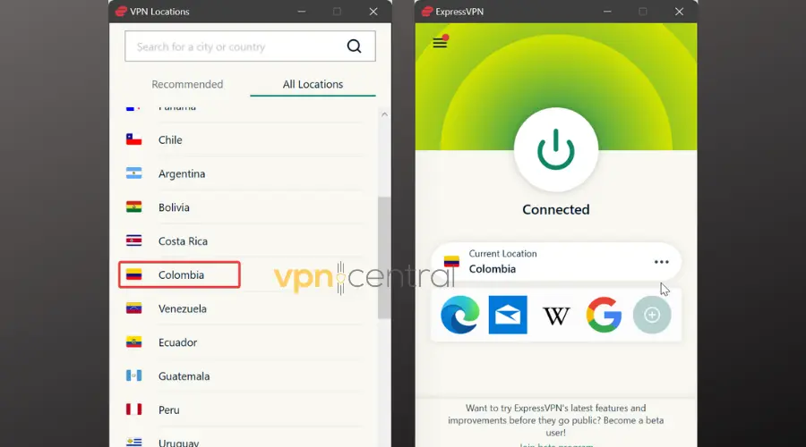 expressvpn colombia