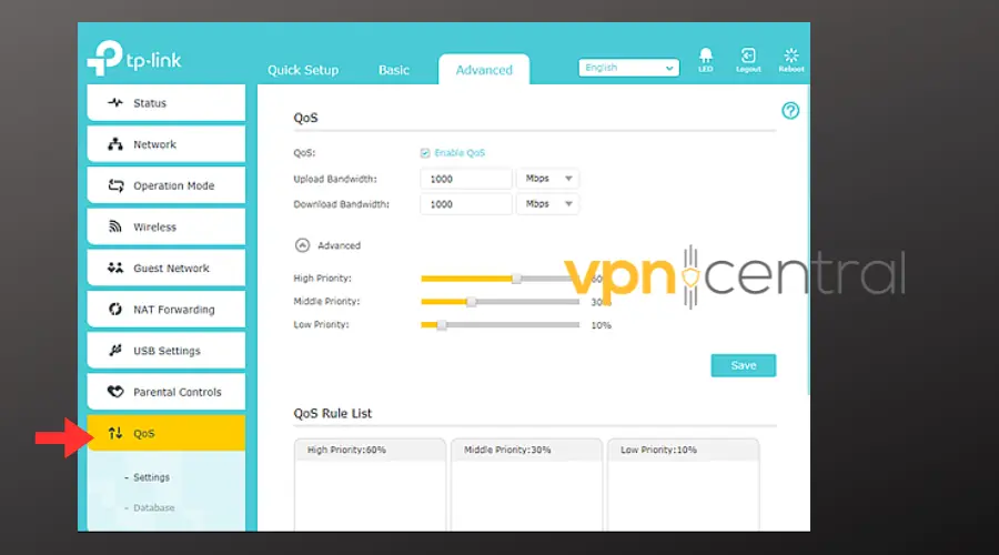 tp link qos settings