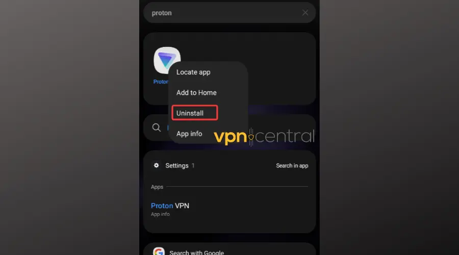 uninstall proton vpn