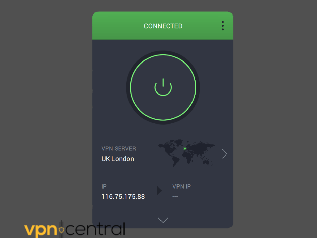PIA VPN connected
