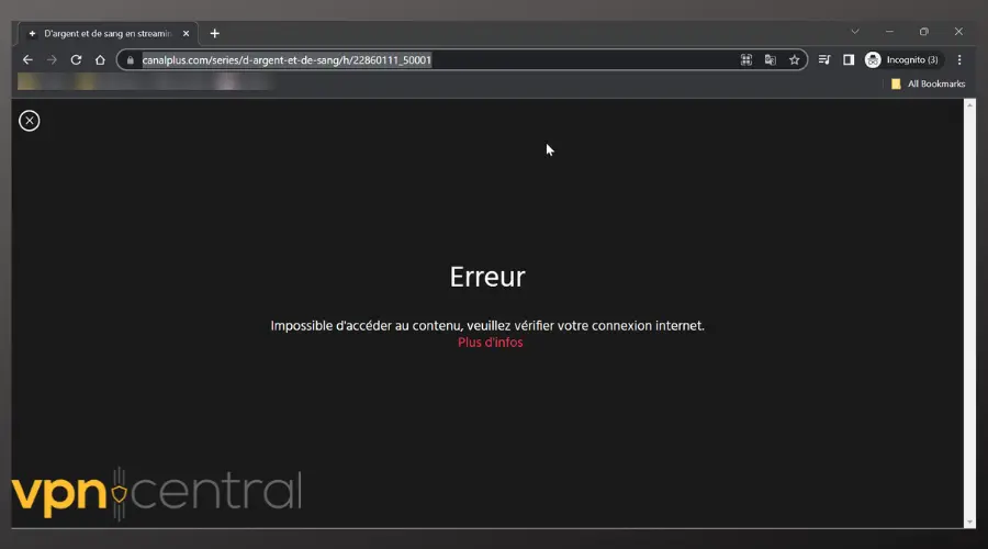 error on canal plus