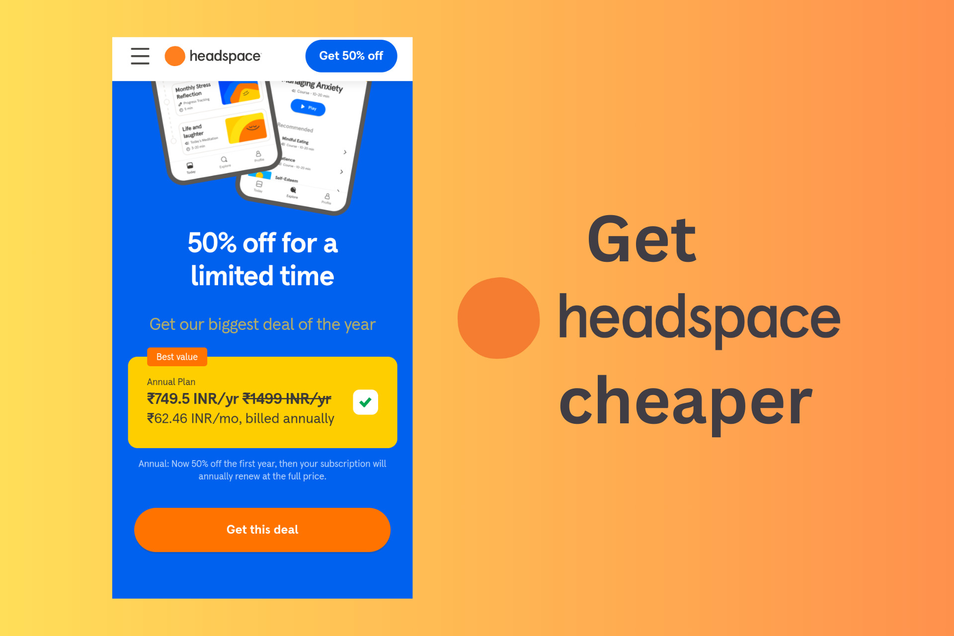 Get Headspace Cheaper with This Easy Trick! Save 70%
