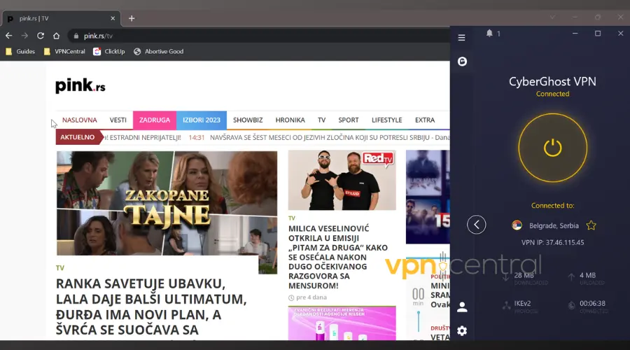 watch serbian tv channel pink tv with cyberghost