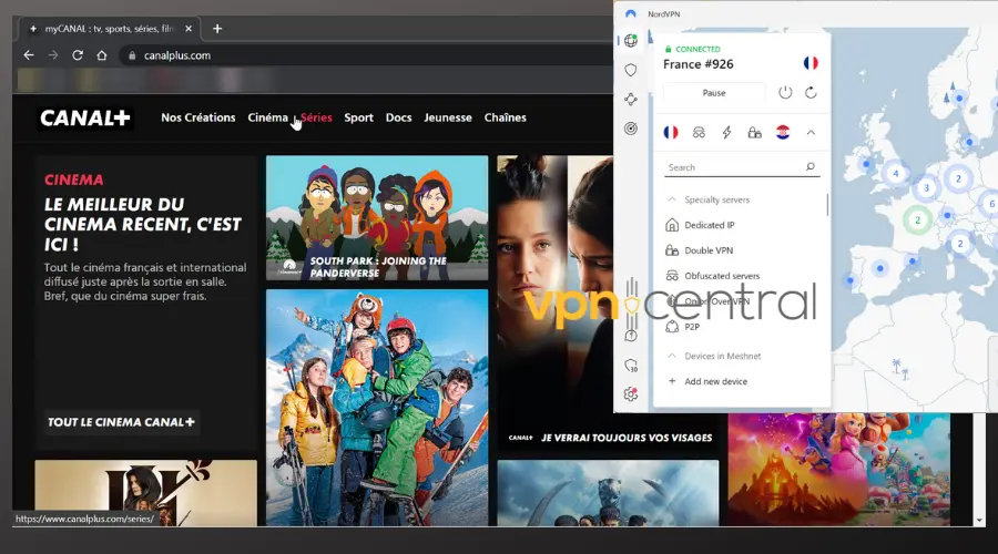 watching canal plus in usa with nordvpn