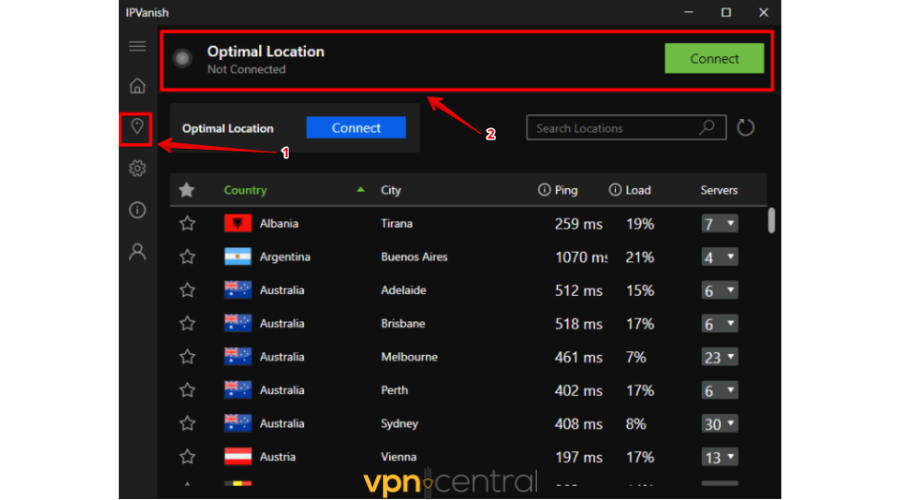 IPVanish servers