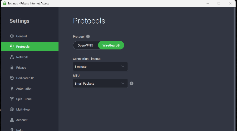 change vpn protocols