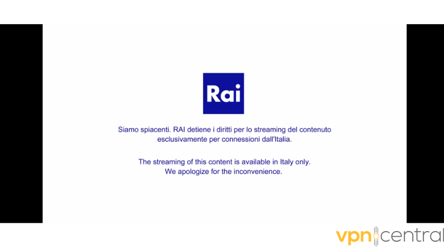 Rai.it geo-restriction error