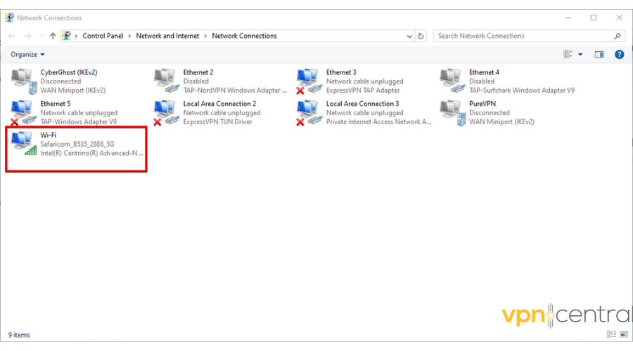 Active network connection