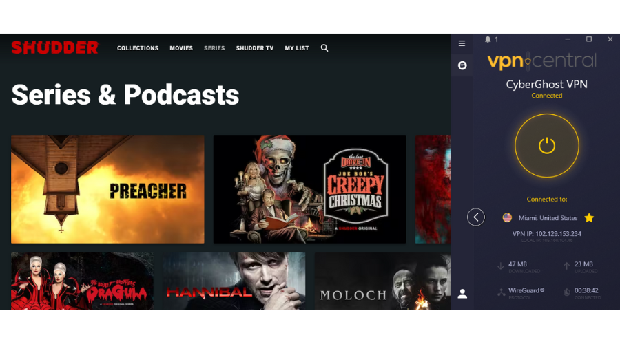 Unblocking Shudder with CyberGhost VPN
