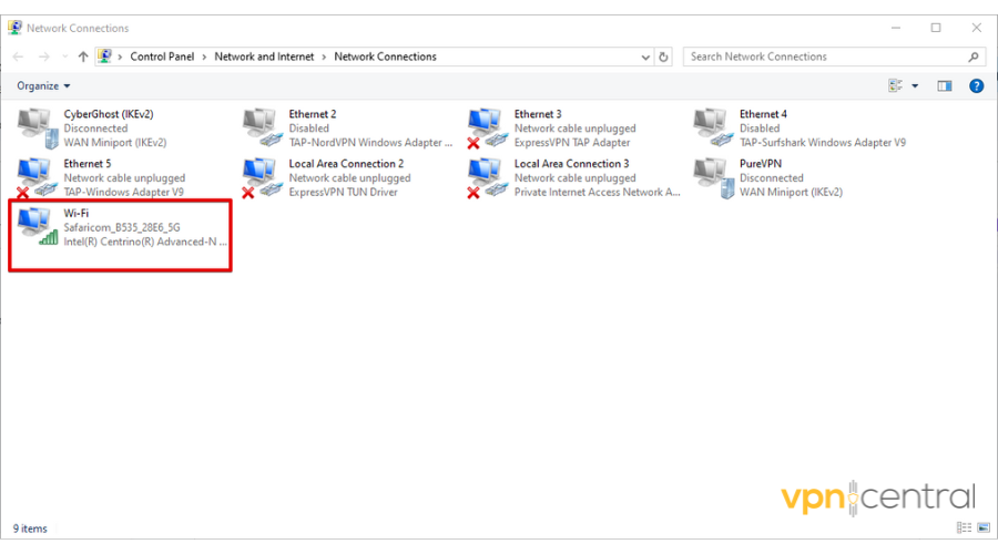 Active network connection