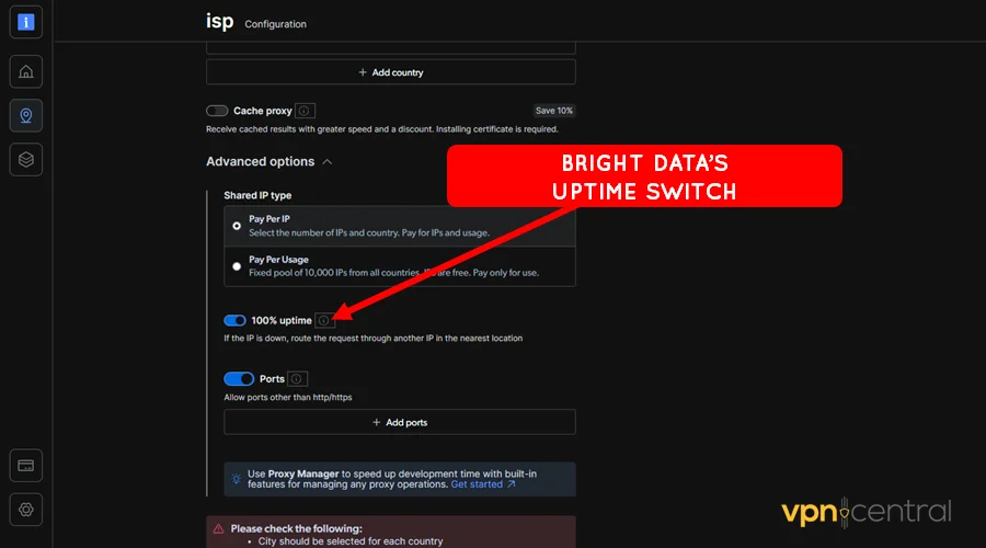 bright data 100% uptime switch