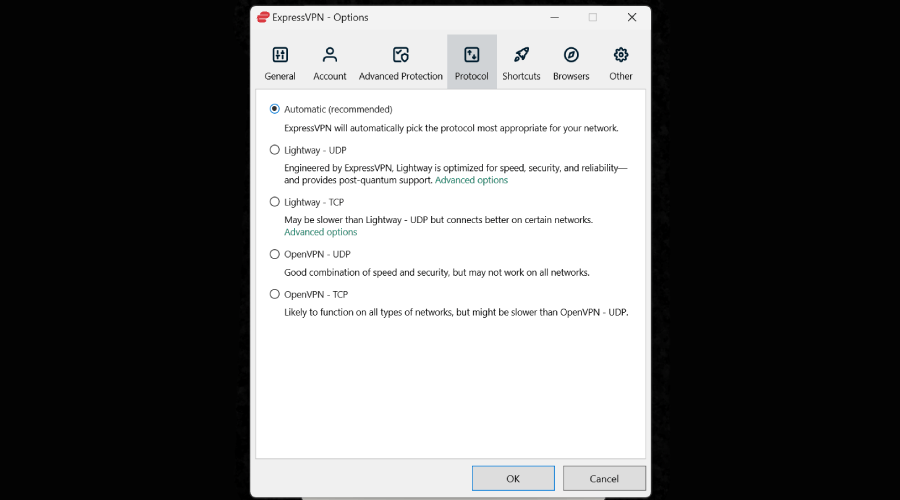 change VPN protocol in ExpressVPN