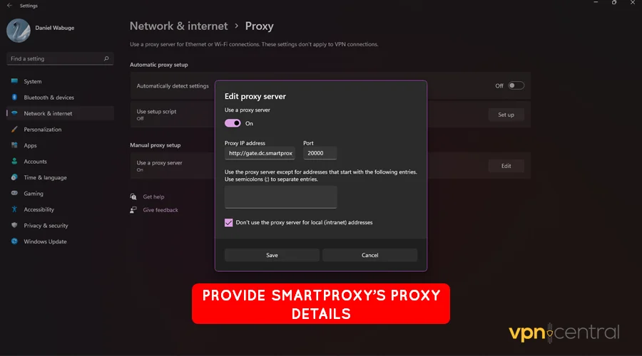 configure smartproxy on your device