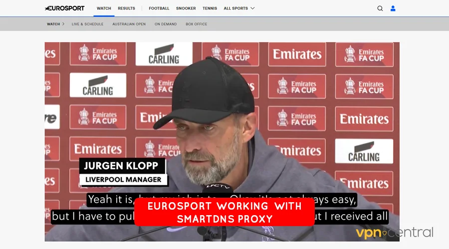 eurosport working with smartdns proxy