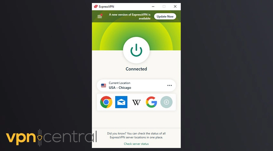 expressvpn connected to us