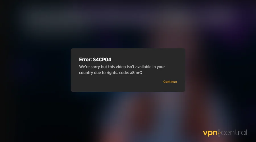 s4c geo-blocking error message