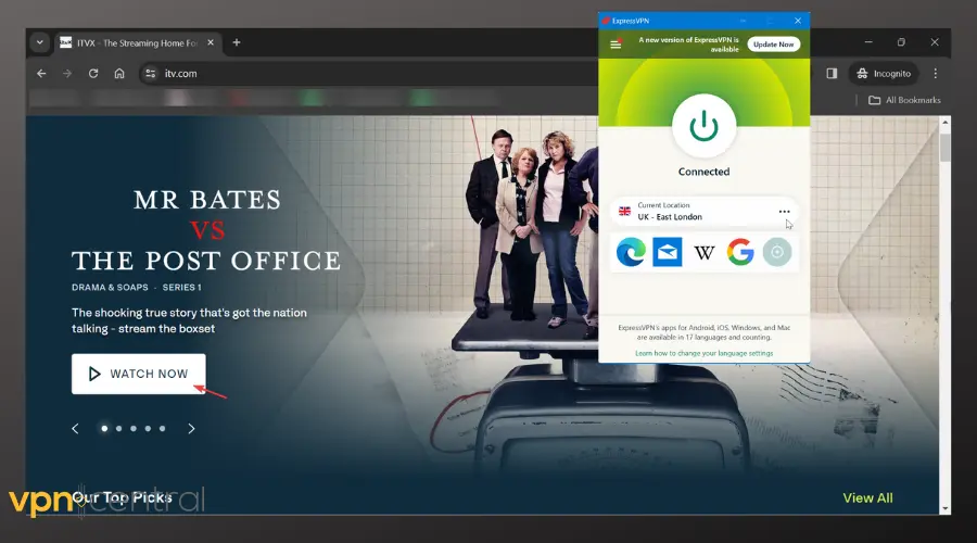 watching mr bates vs the post office in austalia with vpn
