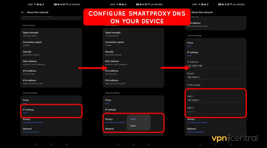 configure smartproxy dns on your device